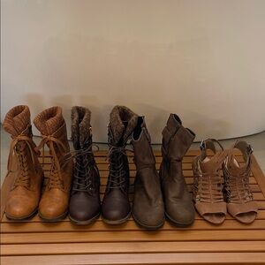 4 BROWN BOOTS BUNDLE! 🍂 Neutral Brown Boots! SEE SIZES IN DESCRIPTION!